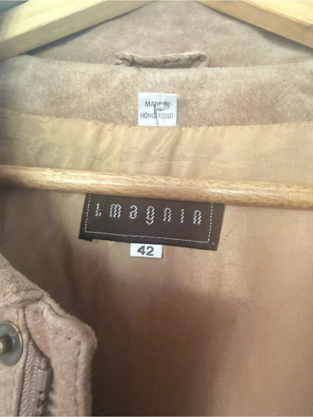 Tan leather bomber jacket
